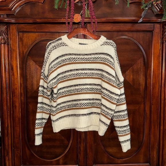 NWOT Elsamanda for Anthropologie Crewneck Dropped Sleeve Striped Sweater - Picture 4 of 12